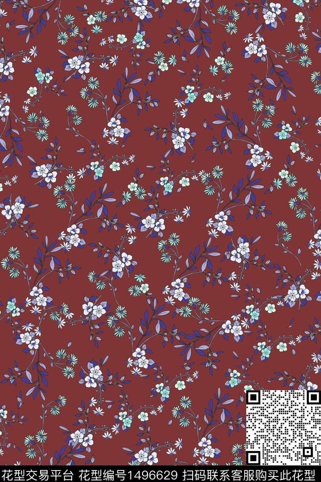 花卉大牌风桃花数码印花华亿平台下载（图片编号: 1496629） - 瓦栏（Walan）