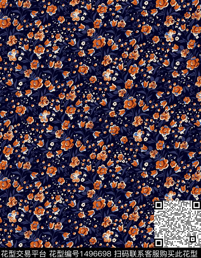 绿植树叶花卉春夏华亿平台数码印花华亿平台下载（图片编号: 1496698） - 瓦栏（Walan）