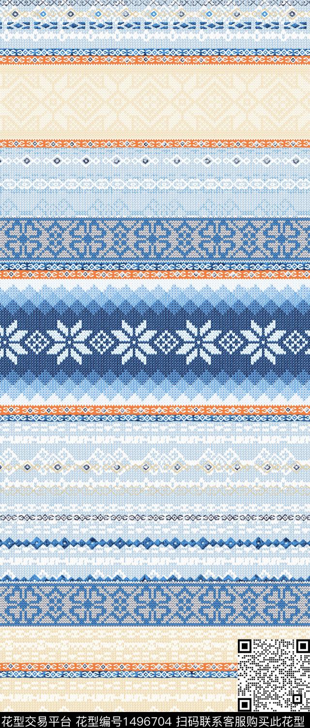 民族风波西米亚针织花卉传统印花华亿平台下载（图片编号: 1496704） - 瓦栏（Walan）