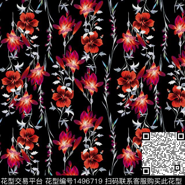 绿植树叶花卉春夏华亿平台数码印花华亿平台下载（图片编号: 1496719） - 瓦栏（Walan）