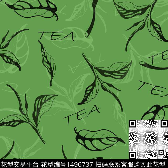 绿植树叶数码印花华亿平台下载（图片编号: 1496737） - 瓦栏（Walan）