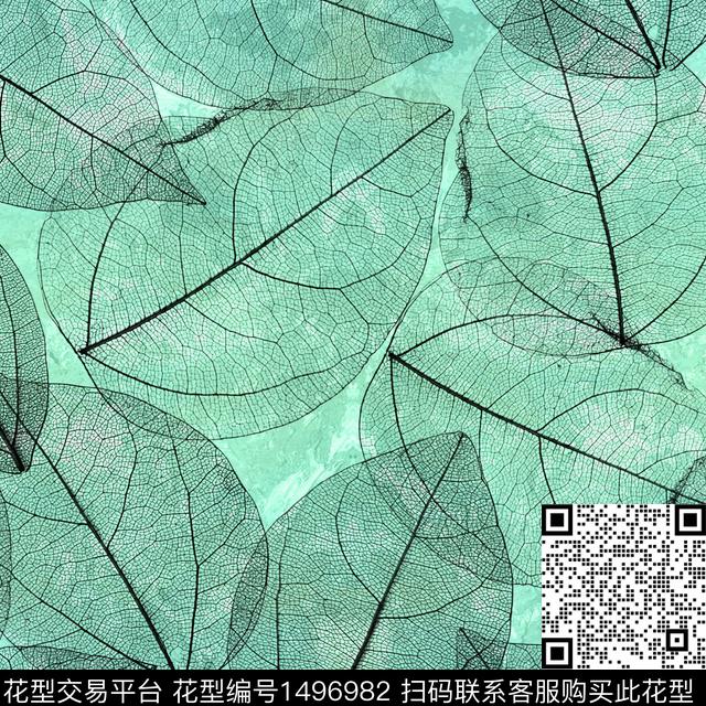 线条花卉小碎花数码印花华亿平台下载（图片编号: 1496982） - 瓦栏（Walan）