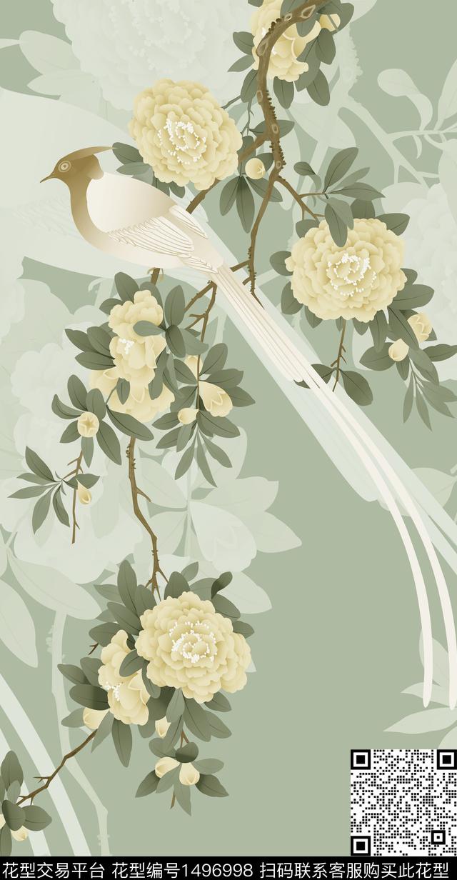花鸟汉服高雅数码印花华亿平台下载（图片编号: 1496998） - 瓦栏（Walan）