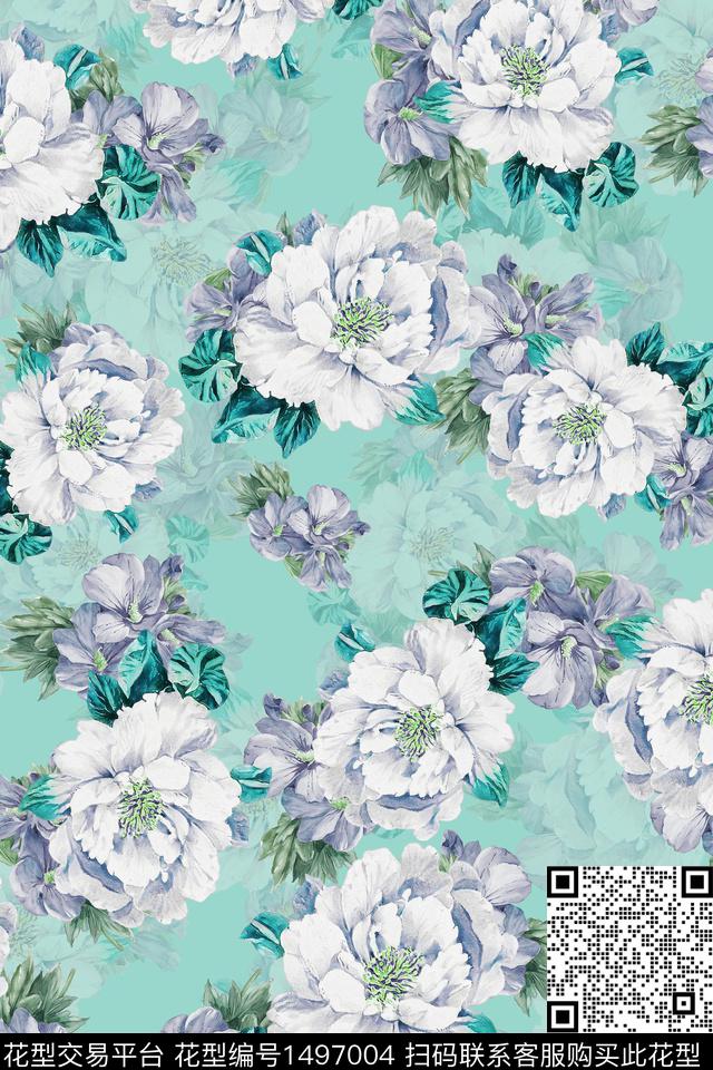 香云纱中国风牡丹数码印花华亿平台下载（图片编号: 1497004） - 瓦栏（Walan）