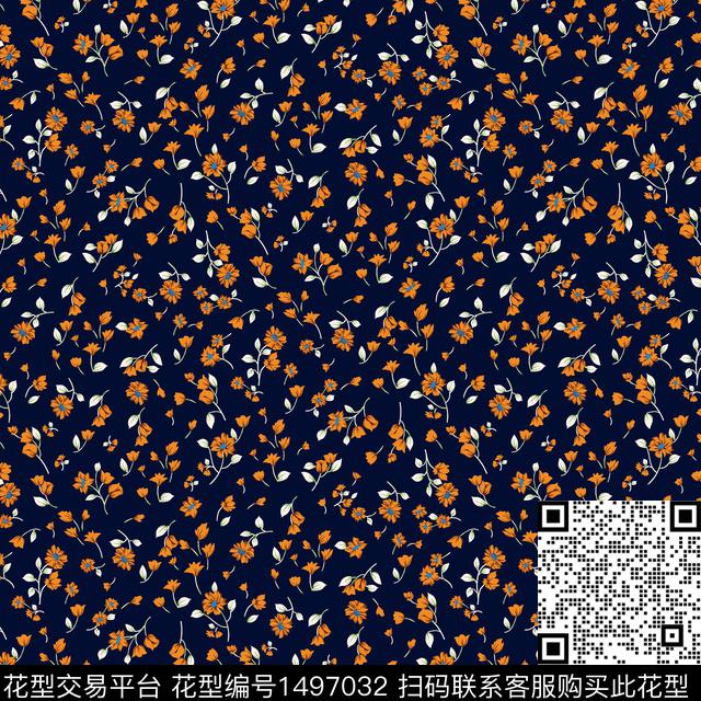 花卉小碎花秋冬华亿平台数码印花华亿平台下载（图片编号: 1497032） - 瓦栏（Walan）