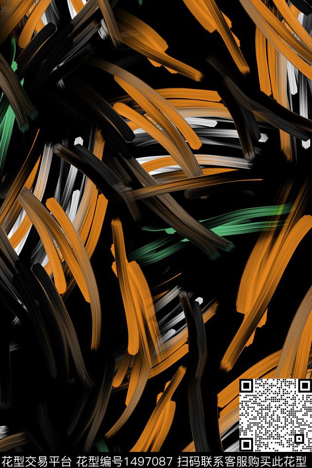 几何线条大牌风数码印花华亿平台下载（图片编号: 1497087） - 瓦栏（Walan）