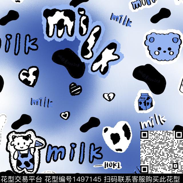 渐变字母奶牛数码印花华亿平台下载（图片编号: 1497145） - 瓦栏（Walan）