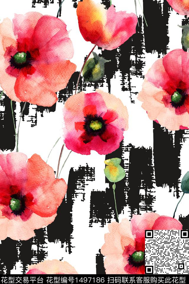 连衣裙笔触民族风数码印花华亿平台下载（图片编号: 1497186） - 瓦栏（Walan）