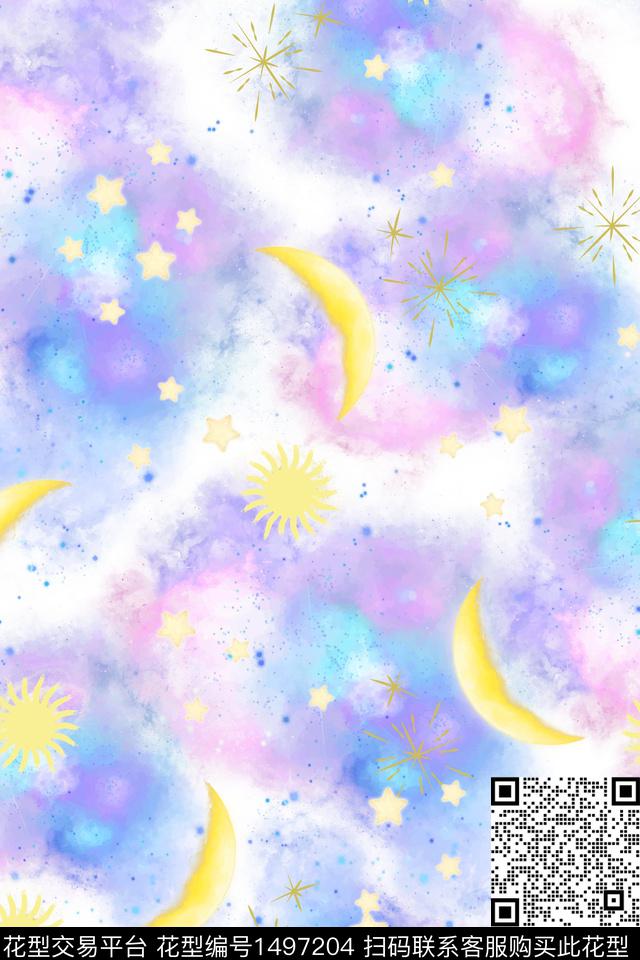 水彩花卉抽象数码印花华亿平台下载（图片编号: 1497204） - 瓦栏（Walan）