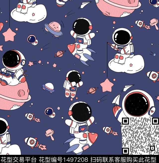 青蛙鸭子宇航员数码印花华亿平台下载（图片编号: 1497208） - 瓦栏（Walan）