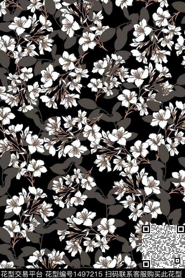 女装花卉大牌风数码印花华亿平台下载（图片编号: 1497215） - 瓦栏（Walan）