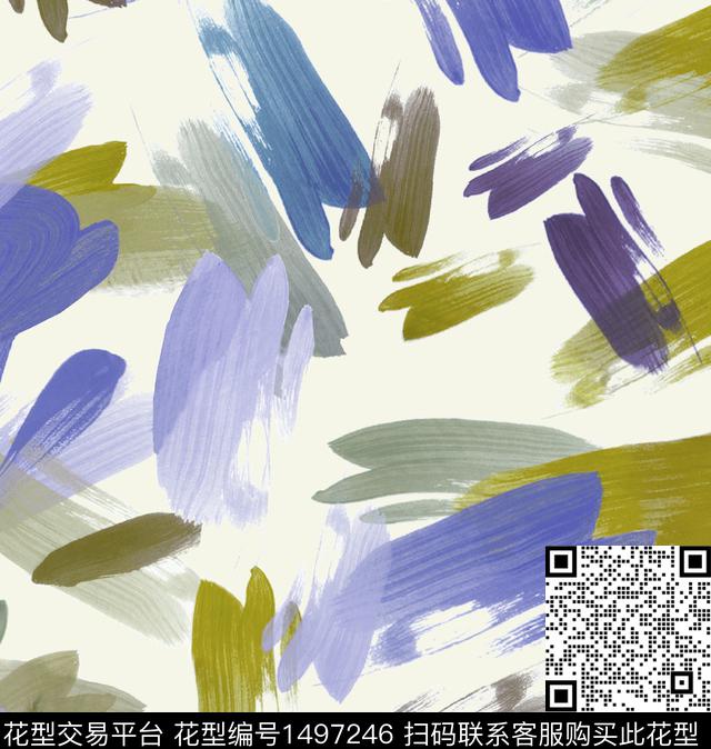 肌理撞色线条数码印花华亿平台下载（图片编号: 1497246） - 瓦栏（Walan）