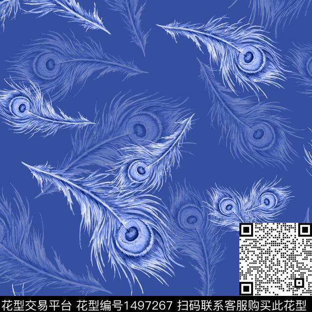 简约羽毛大牌风数码印花华亿平台下载（图片编号: 1497267） - 瓦栏（Walan）