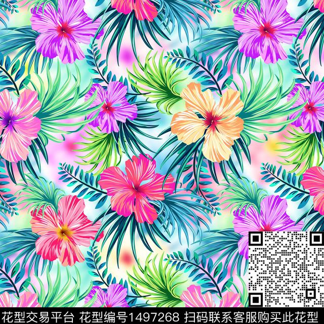 花卉数码印花华亿平台下载（图片编号: 1497268） - 瓦栏（Walan）