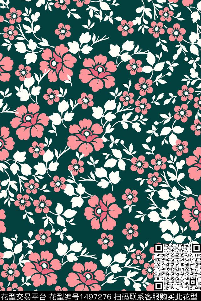 花卉大牌风中国风数码印花华亿平台下载（图片编号: 1497276） - 瓦栏（Walan）