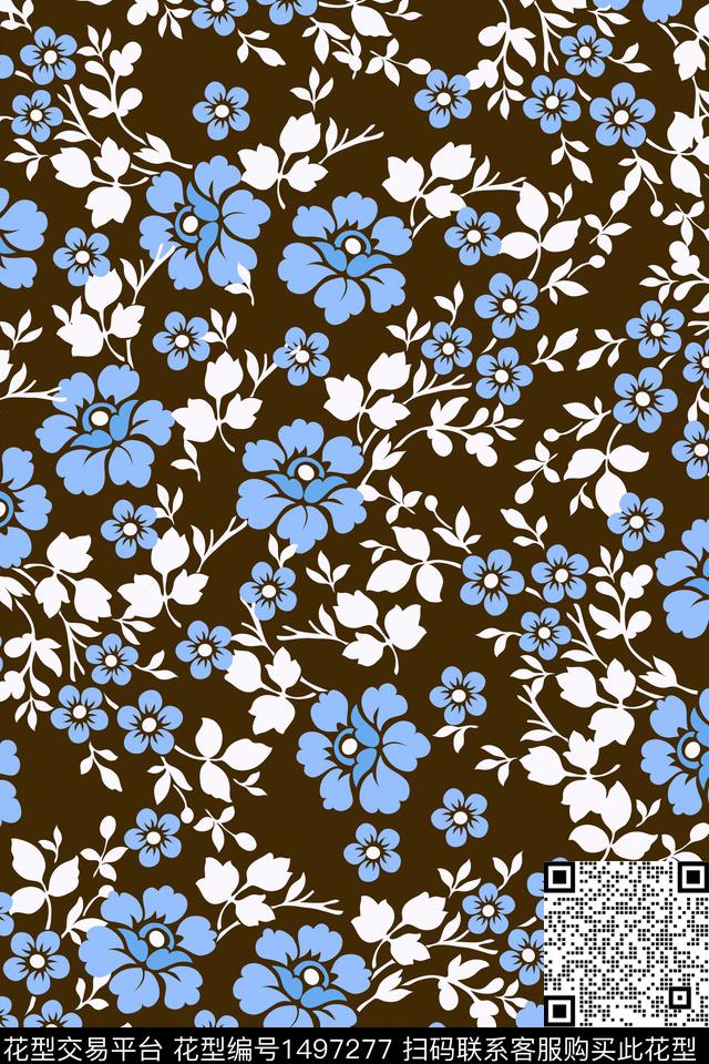 花卉大牌风中国风数码印花华亿平台下载（图片编号: 1497277） - 瓦栏（Walan）