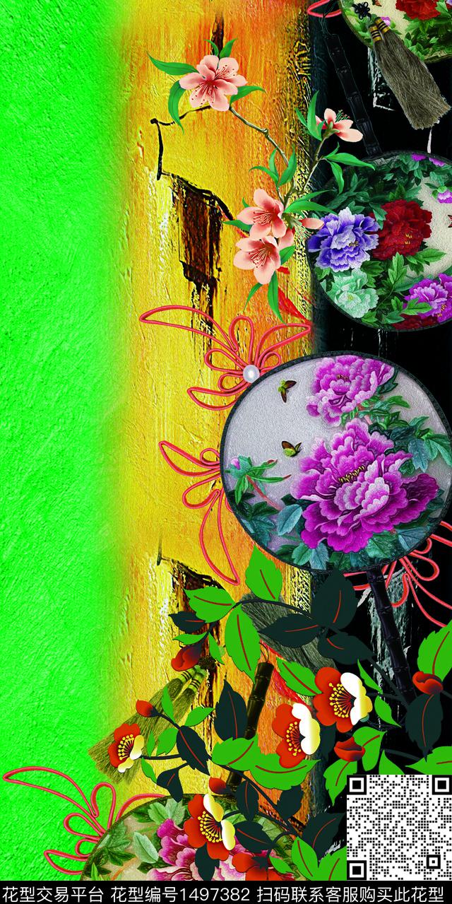 定位花花卉真丝数码印花华亿平台下载（图片编号: 1497382） - 瓦栏（Walan）