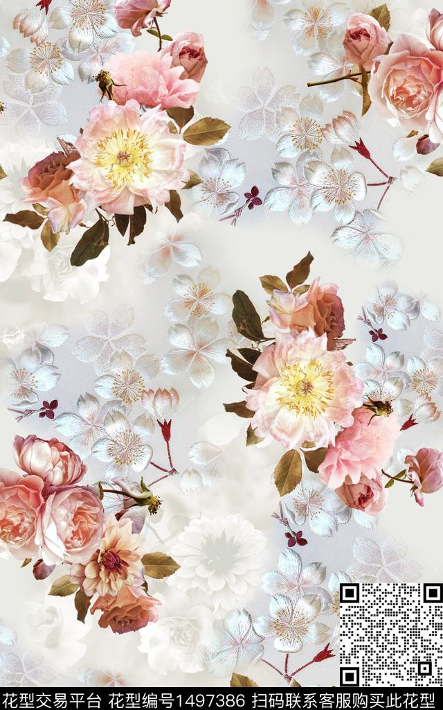 数码华亿平台花卉中老年数码印花华亿平台下载（图片编号: 1497386） - 瓦栏（Walan）