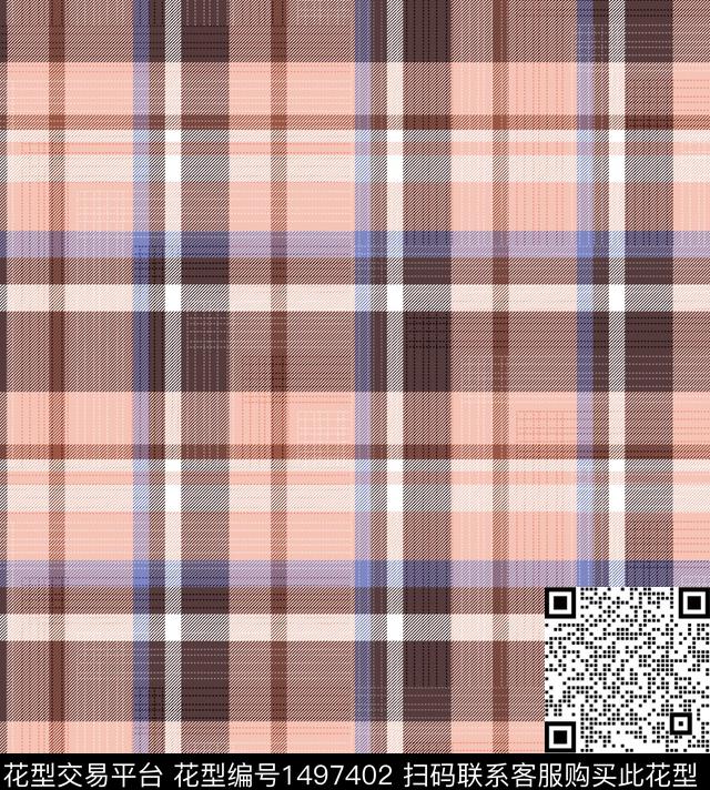 格子几何大牌风数码印花华亿平台下载（图片编号: 1497402） - 瓦栏（Walan）