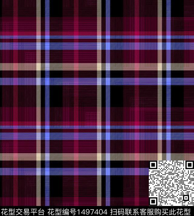 格子几何大牌风数码印花华亿平台下载（图片编号: 1497404） - 瓦栏（Walan）