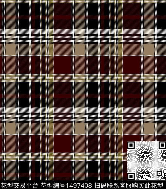 格子几何大牌风传统印花华亿平台下载（图片编号: 1497408） - 瓦栏（Walan）