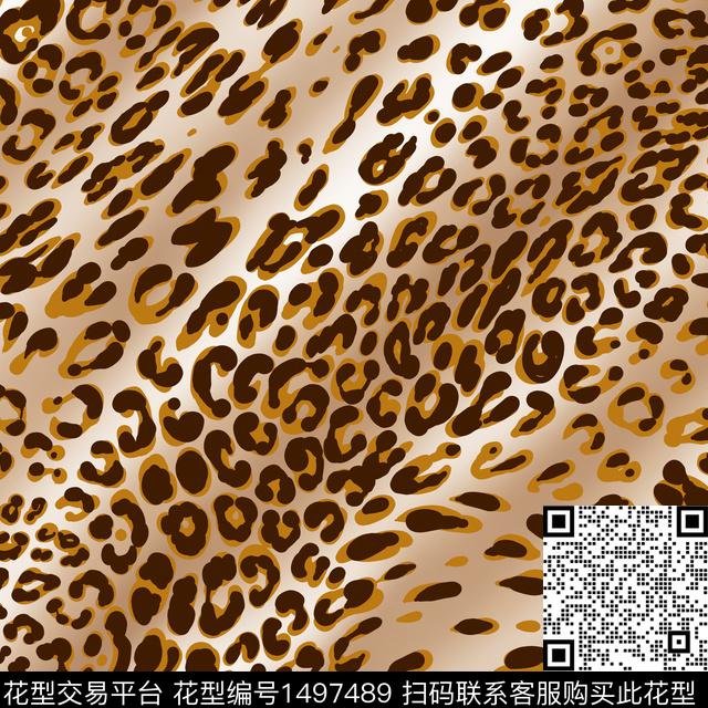 扎染华亿平台豹纹大牌风数码印花华亿平台下载（图片编号: 1497489） - 瓦栏（Walan）
