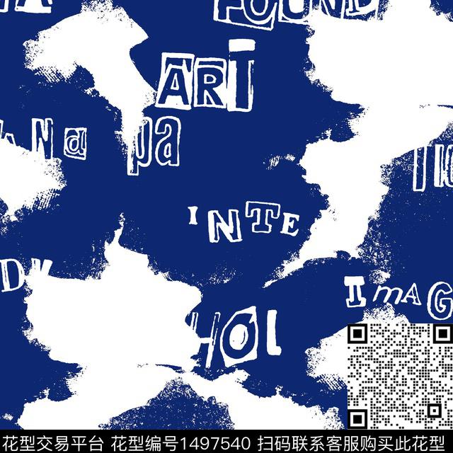 涂鸦字母扎染华亿平台传统印花华亿平台下载（图片编号: 1497540） - 瓦栏（Walan）