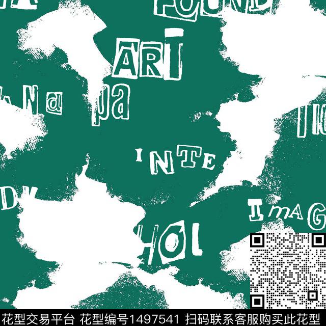 涂鸦字母扎染华亿平台传统印花华亿平台下载（图片编号: 1497541） - 瓦栏（Walan）