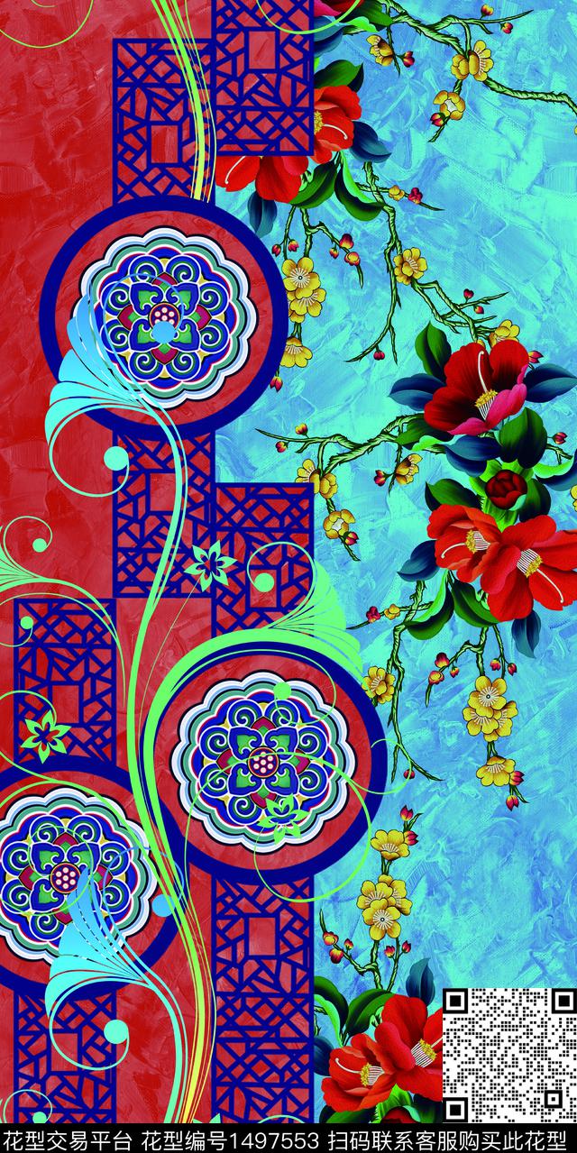 定位花花卉真丝数码印花华亿平台下载（图片编号: 1497553） - 瓦栏（Walan）