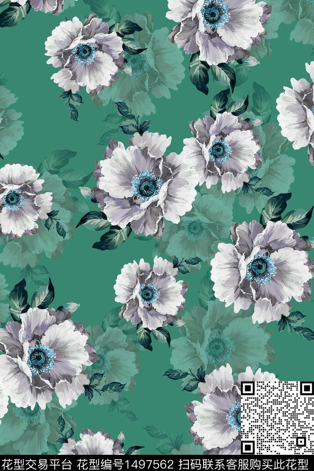 香云纱中国风花卉数码印花华亿平台下载（图片编号: 1497562） - 瓦栏（Walan）
