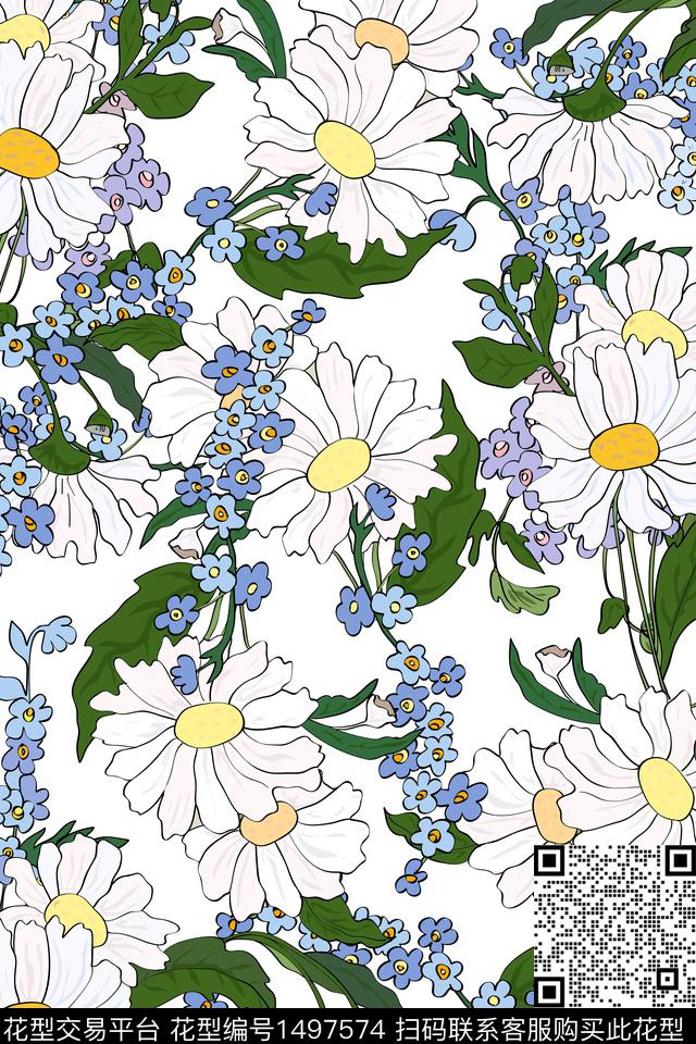 女装花卉大牌风数码印花华亿平台下载（图片编号: 1497574） - 瓦栏（Walan）