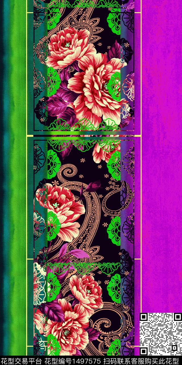 定位花花卉真丝数码印花华亿平台下载（图片编号: 1497575） - 瓦栏（Walan）