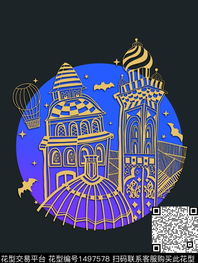 童装建筑卡通传统印花华亿平台下载（图片编号: 1497578） - 瓦栏（Walan）