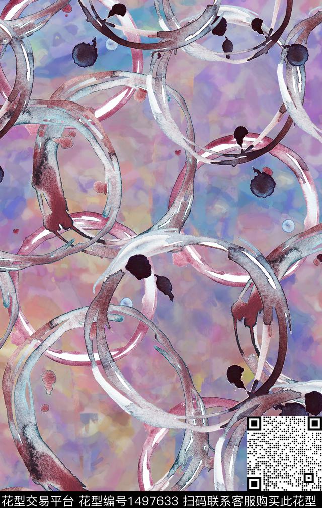 几何肌理线条数码印花华亿平台下载（图片编号: 1497633） - 瓦栏（Walan）