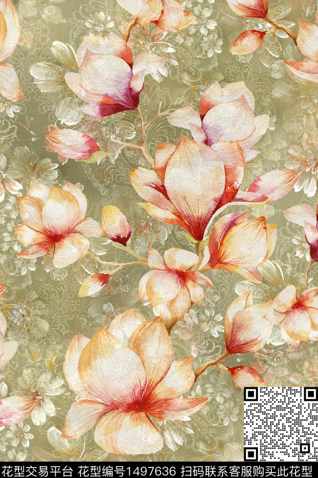复古花卉小碎花数码印花华亿平台下载（图片编号: 1497636） - 瓦栏（Walan）