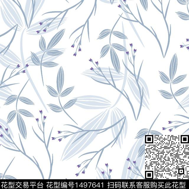 小清新小碎花绿植树叶传统印花华亿平台下载（图片编号: 1497641） - 瓦栏（Walan）