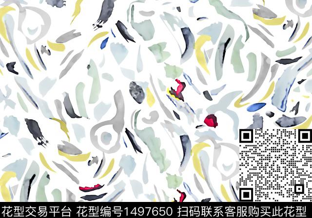 几何涂鸦肌理数码印花华亿平台下载（图片编号: 1497650） - 瓦栏（Walan）