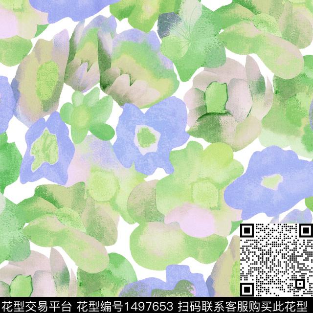 复古花卉大牌风数码印花华亿平台下载（图片编号: 1497653） - 瓦栏（Walan）