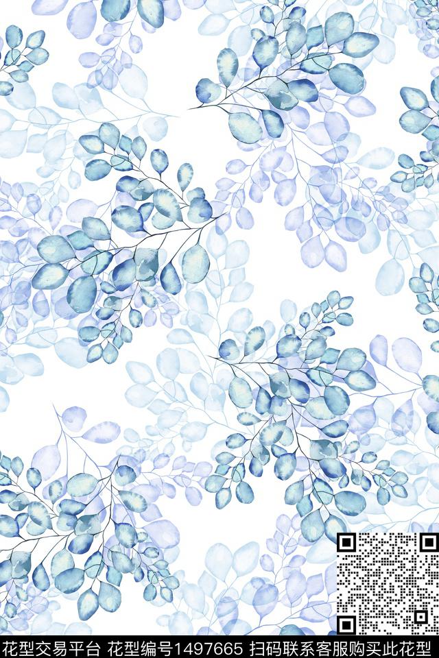 花卉大牌风小清新数码印花华亿平台下载（图片编号: 1497665） - 瓦栏（Walan）