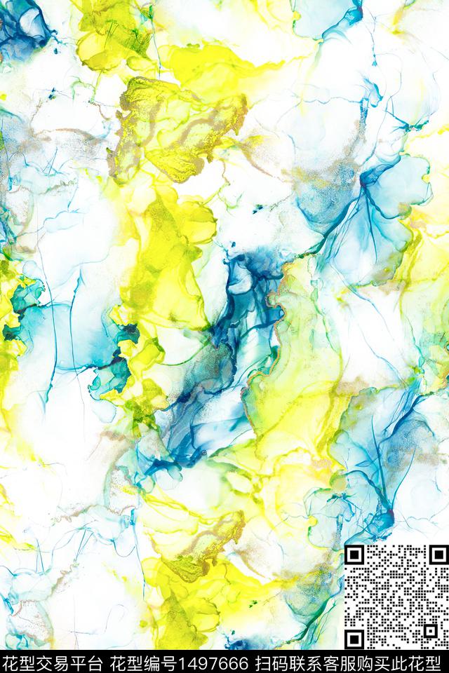 肌理扎染华亿平台大牌风数码印花华亿平台下载（图片编号: 1497666） - 瓦栏（Walan）