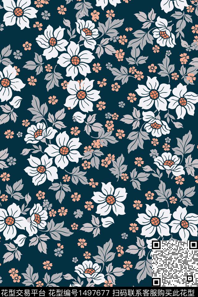 花卉大牌风小碎花数码印花华亿平台下载（图片编号: 1497677） - 瓦栏（Walan）