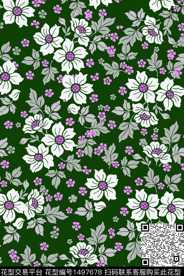 花卉大牌风小碎花数码印花华亿平台下载（图片编号: 1497678） - 瓦栏（Walan）
