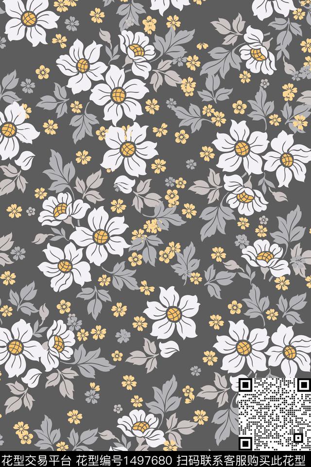 花卉大牌风小碎花数码印花华亿平台下载（图片编号: 1497680） - 瓦栏（Walan）