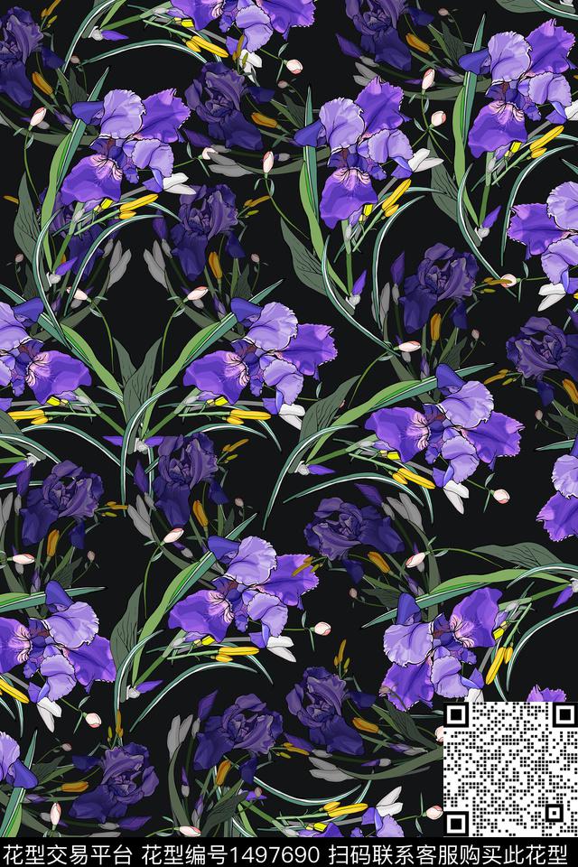 女装花卉大牌风数码印花华亿平台下载（图片编号: 1497690） - 瓦栏（Walan）