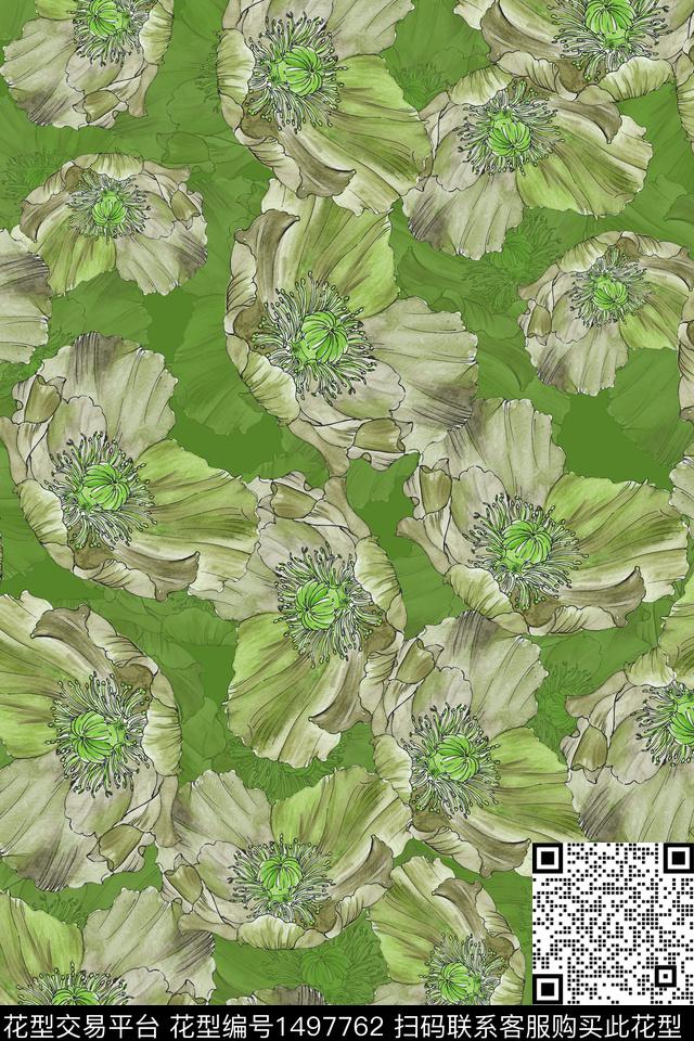 香云纱中国风花卉数码印花华亿平台下载（图片编号: 1497762） - 瓦栏（Walan）