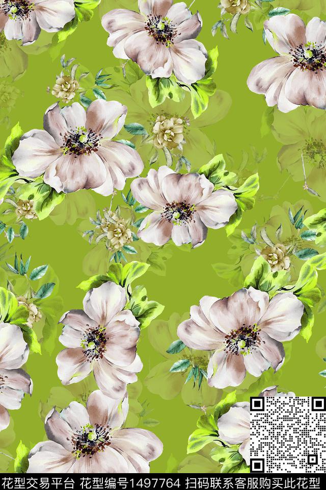 香云纱中国风花卉数码印花华亿平台下载（图片编号: 1497764） - 瓦栏（Walan）