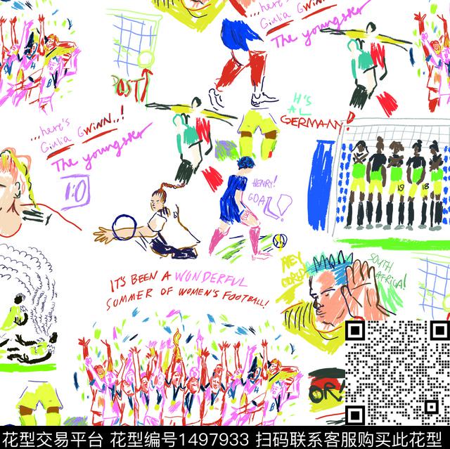 嘻哈涂鸦时尚数码印花华亿平台下载（图片编号: 1497933） - 瓦栏（Walan）