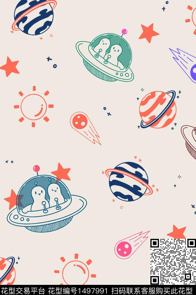 童装星空趣味数码印花华亿平台下载（图片编号: 1497991） - 瓦栏（Walan）