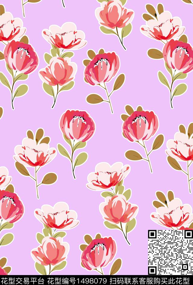 花卉大牌风小碎花数码印花华亿平台下载（图片编号: 1498079） - 瓦栏（Walan）