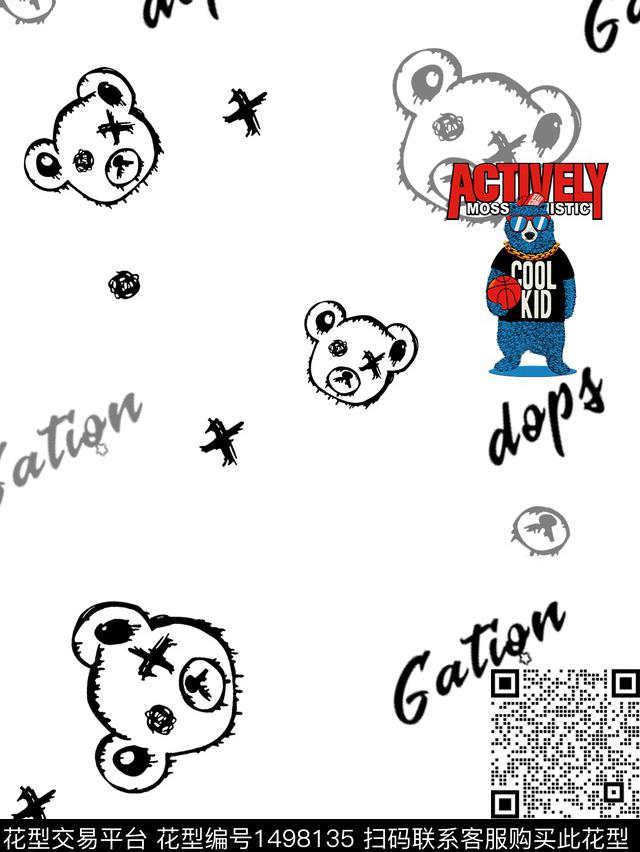 字母男装潮牌数码印花华亿平台下载（图片编号: 1498135） - 瓦栏（Walan）